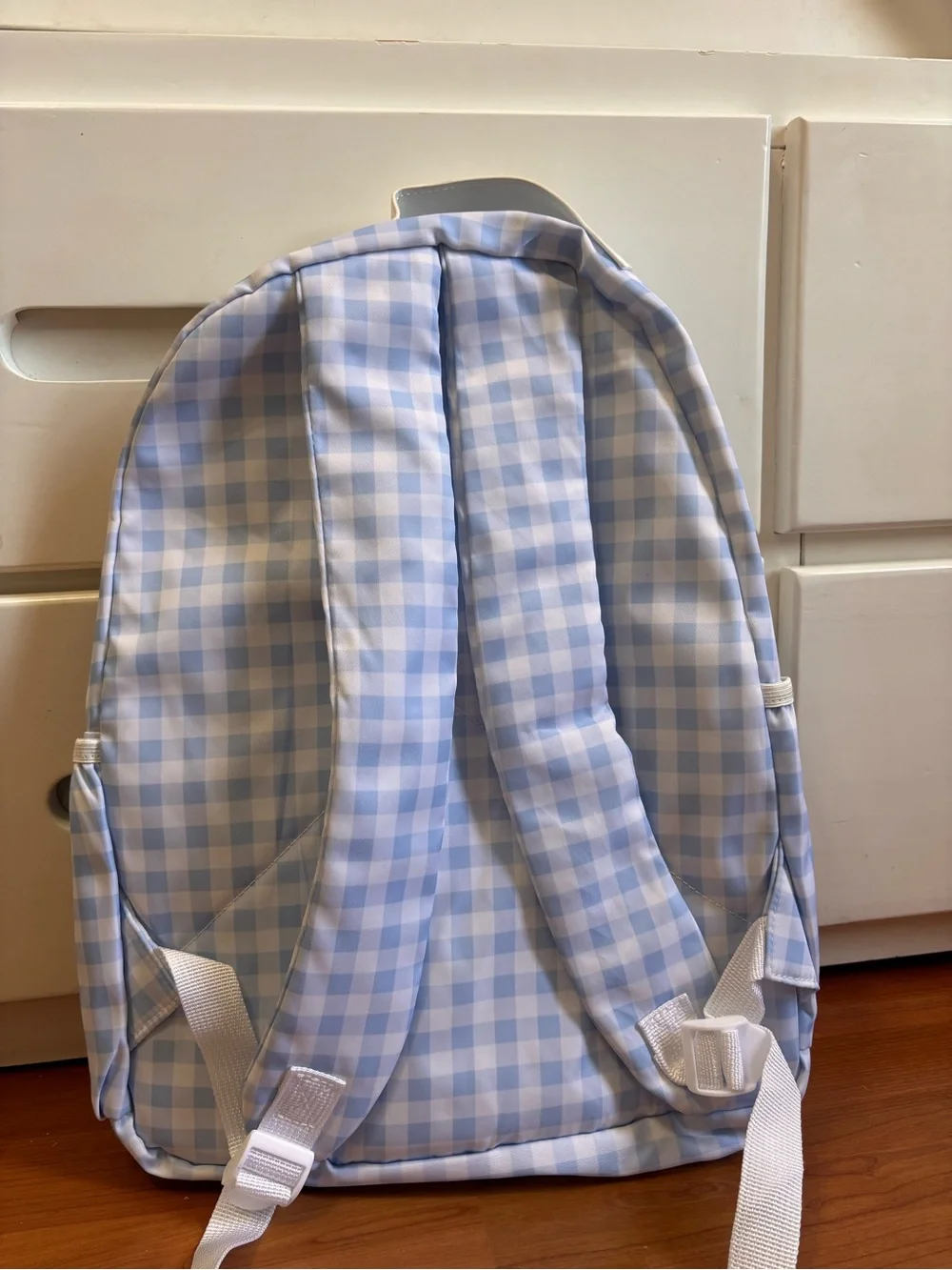 Personalized Kids Backpack - Light Blue Gingham (Alex)